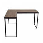 Escrivaninha Mesa Escritório Em L 135x135 Preto Fosco / Nogal