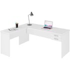 Escrivaninha Mesa Escritório Em L 160x150cm Com Gaveta Branco