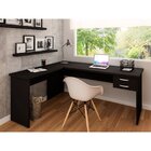 Escrivaninha Mesa Escritório Em L 160x150cm Com Gaveta Preto