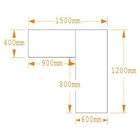 Escrivaninha Mesa Escritório Em L 2 Gavetas 150x120cm Thor Es