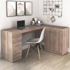 Escrivaninha Mesa Escritório Em L 3 Gavetas 2 Portas Msm446 R