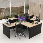 Escrivaninha Mesa Escritório Em L 4 Unidades Office Carvalho