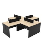 Escrivaninha Mesa Escritório Em L 4 Unidades Office Carvalho