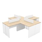 Escrivaninha Mesa Escritório Em L 4 Unidades Office Carvalho