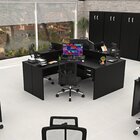 Escrivaninha Mesa Escritório Em L 4 Unidades Office Preto