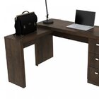 Escrivaninha Mesa Escritório Em L Com 3 Gaveta Me4101 Rustico