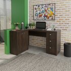 Escrivaninha Mesa Escritório Em L Com 3 Gavetas E Armários Me