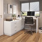 Escrivaninha Mesa Escritório Em L Com 6 Gavetas Cômoda Leonie