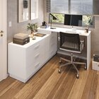 Escrivaninha Mesa Escritório Em L Com Cômoda Leonie 6 Gavetas