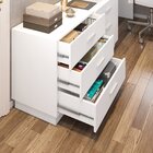 Escrivaninha Mesa Escritório Em L Com Cômoda Leonie 6 Gavetas