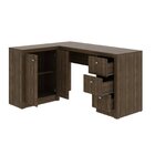 Escrivaninha Mesa Escritório Em L Com E Armários Me4100 3 Gav