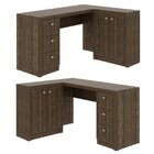 Escrivaninha Mesa Escritório Em L Com E Armários Me4100 3 Gav