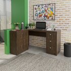 Escrivaninha Mesa Escritório Em L Com E Armários Me4100 3 Gav