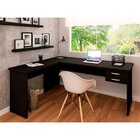 Escrivaninha Mesa Escritório Em L Com Gaveta Tampo 2 Gavetas