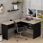 Escrivaninha Mesa Escritório Em L Com Gaveta Tampo 2 Gavetas