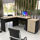 Escrivaninha Mesa Escritório Em L Com Gaveteiro Com Chave 120