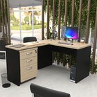 Escrivaninha Mesa Escritório Em L Com Gaveteiro Com Chave 120