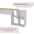 Escrivaninha Mesa Escritório Em L Com Nichos Moderna Urban Ca