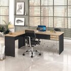 Escrivaninha Mesa Escritório Em L Com Work30 2 Gavetas 180cm