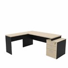 Escrivaninha Mesa Escritório Em L Diretor 3 Gavetas 190cm Dub