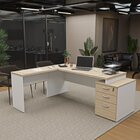 Escrivaninha Mesa Escritório Em L Diretor 3 Gavetas 190cm Dub