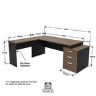 Escrivaninha Mesa Escritório Em L Diretor 3 Gavetas 190cm Nog