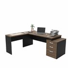 Escrivaninha Mesa Escritório Em L Diretor 3 Gavetas 190cm Nog