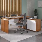 Escrivaninha Mesa Escritório Em L Diretor Com Armário E 2 Gav