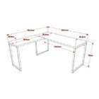 Escrivaninha Mesa Escritório Em L Estilo 1,50mx1, Kuadra Comp