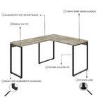 Escrivaninha Mesa Escritório Em L Estilo Industrial 120x150cm