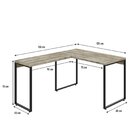 Escrivaninha Mesa Escritório Em L Estilo Industrial 120x150cm