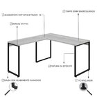 Escrivaninha Mesa Escritório Em L Estilo Industrial 135x150cm
