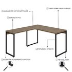 Escrivaninha Mesa Escritório Em L Estilo Industrial 135x150cm