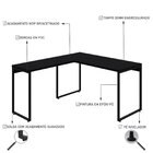 Escrivaninha Mesa Escritório Em L Estilo Industrial 135x150cm