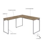 Escrivaninha Mesa Escritório Em L Estilo Industrial 135x150cm