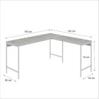 Escrivaninha Mesa Escritório Em L Estilo Industrial 150x140cm