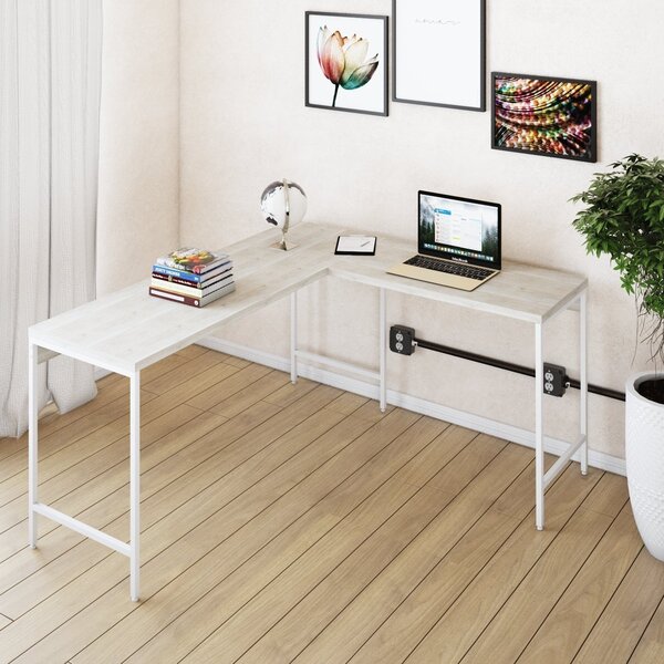 Escrivaninha Mesa Escritório Em L Estilo Industrial 150x140cm