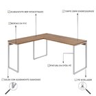 Escrivaninha Mesa Escritório Em L Estilo Industrial 150x150cm