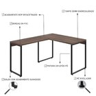 Escrivaninha Mesa Escritório Em L Estilo Kuadra 120cm Industr