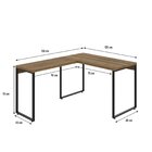 Escrivaninha Mesa Escritório Em L Estilo Kuadra 120cm Industr