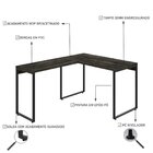 Escrivaninha Mesa Escritório Em L Estilo Kuadra 120cm Industr