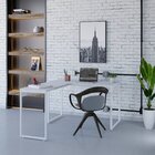 Escrivaninha Mesa Escritório Em L Estilo Kuadra 120cm Industr