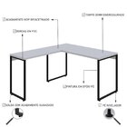 Escrivaninha Mesa Escritório Em L Estilo Kuadra 135cm Industr
