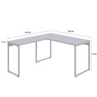 Escrivaninha Mesa Escritório Em L Estilo Kuadra 135cm Industr
