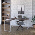 Escrivaninha Mesa Escritório Em L Estilo Kuadra 135cm Industr