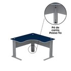 Escrivaninha Mesa Escritório Em L Etp 1313 Maxxi 130cm Cinza