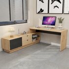 Escrivaninha Mesa Escritório Em L Executiva 170x180cm Com Bal