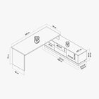 Escrivaninha Mesa Escritório Em L Executiva 200x180cm Com Bal