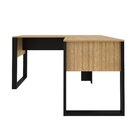 Escrivaninha Mesa Escritório Em L Me4181 136cmx136cm Amêndoa/