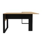 Escrivaninha Mesa Escritório Em L Me4181 136cmx136cm Amêndoa/